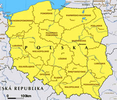 Mapa de Polonia